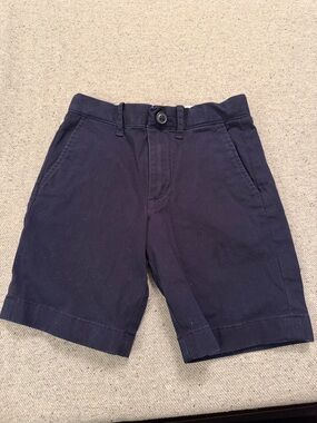 Crewcuts Boys Navy Flat-Front Cotton Shorts